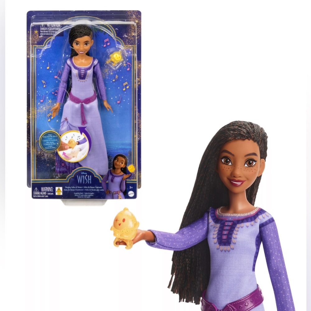 Mattel Disney's Wish Singing Asha of Rosas Fashion Doll & Star Figure NWT